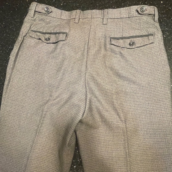 Next Mens 34 Formal Suit Dress Pants / Trousers Check Tapered Brown - Li… - Picture 5 of 13